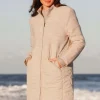See Saw Boiled Wool Quilted Coat in Natural