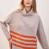 See Saw Luxe Merino Stripe Sweater in Natural Tango