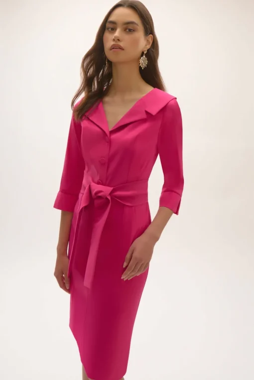 Signature by Joseph Ribkoff Taffeta Dress in Geranium 252718