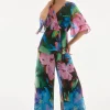 Signature by Joseph Ribkoff Wide Leg Pant in Black Brights 251771