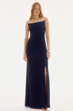 Signature by Joseph Ribkoff Bejewelled Gown in Midnight 251713