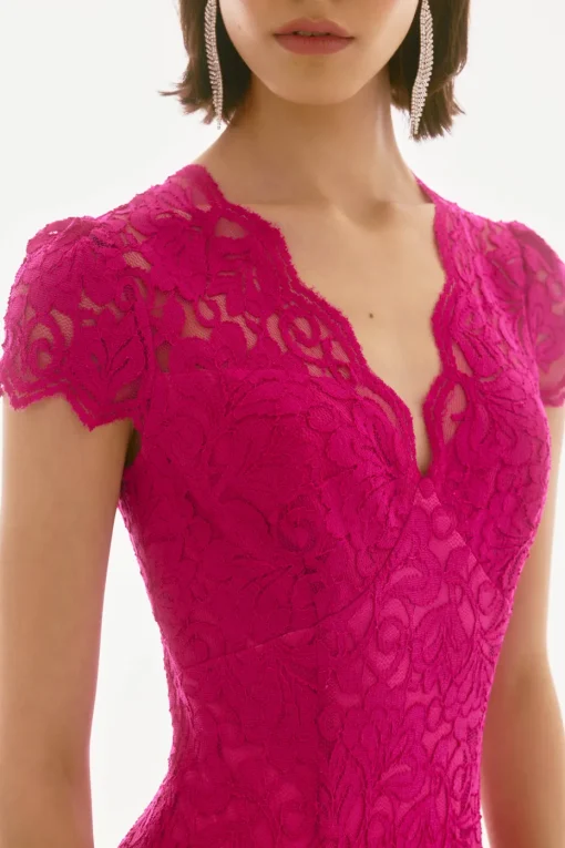 Signature by Joseph Ribkoff Lace Dress in Geranium 251714