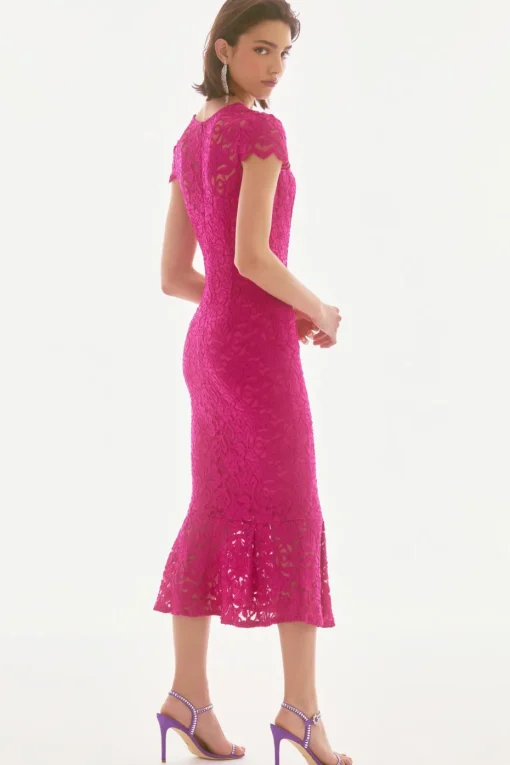 Signature by Joseph Ribkoff Lace Dress in Geranium 251714