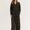 Staple The Label Zadie Wide Leg Pant in Black Khaki Geo
