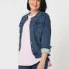 Threadz Milly Knit Denim Jacket in Indigo