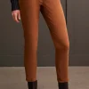 Tribal Pull On Ankle Pant with Hem Vent Detail in Walnut