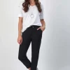 Vassalli Drawstring Pant in Black 5790