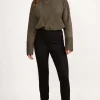 Vassalli Skinny Leg Ankle Grazer Spot Ponti Pull On in Black 5903