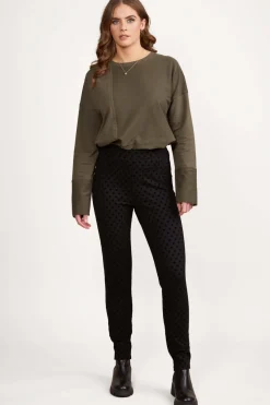 Vassalli Skinny Leg Ankle Grazer Spot Ponti Pull On in Black 5903
