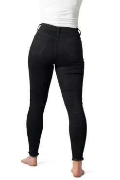Wakee Fray Hem Jean in Black