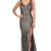 Zaliea Sequin Gown in Platinum Z0259